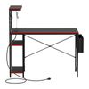 Gaming Desk with Power Outlet & LED Light 44 Inch Computer Office Desk with Hook