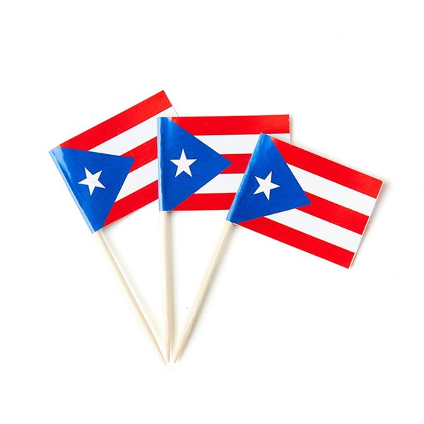 Puerto Rico Flag Puerto Rican Small Toothpick Mini Cupcake Flags Decorations (100 pcs)