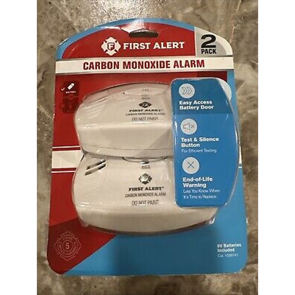 NEW First Alert Carbon Monoxide Alarms 2 Pack. Cat. 1039741