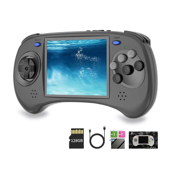 RG ARC-D Handheld Game Console 4.0" IPS Multi-Touch Screen Android 11 Linux OS RK3566 64bit 5G WiFi Bluetooth 4.2 Retro Video Player with 128GB Card 4541 Games Support Wired Handle (RG ARC-D-Black)