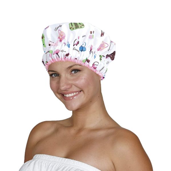 Reusable Shower Cap & Bath Cap, Lined, Oversized Waterproof Shower Caps Large Designed for all Hair Lengths with Lining & Elastic Band Stretch Hem Hair Hat - Fashionista Diva