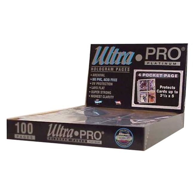 Ultra Pro 4-Pocket Platinum Page with 3-1/2" X 5-1/4" Pockets 100 ct.