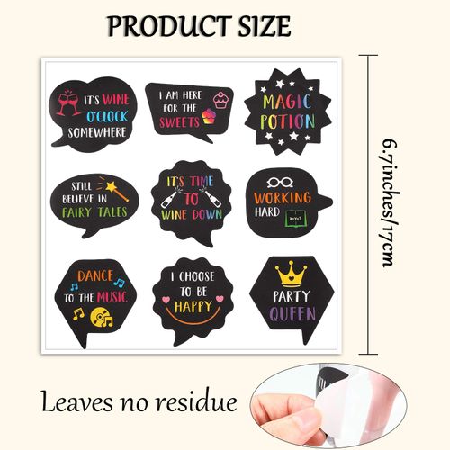 Zonon 36 Pieces Wine Glass Drink Markers Funny Stickers for Wine Glasses Reusable Glass Stickers for Wine Tasting Party Wine Charms and Favors Dinner Party Wedding BBQ Pub