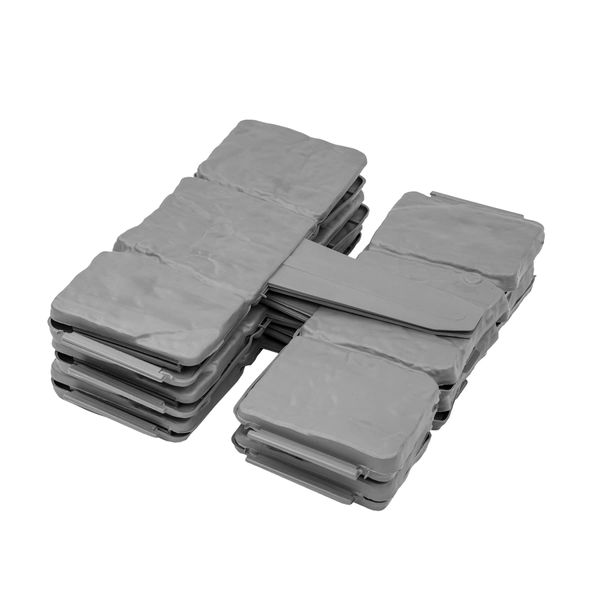 KCT 1 Pack - Grey Stone Cobble Effect Garden Lawn Border Edging Interlocking Path Edge - 10 Pieces Total
