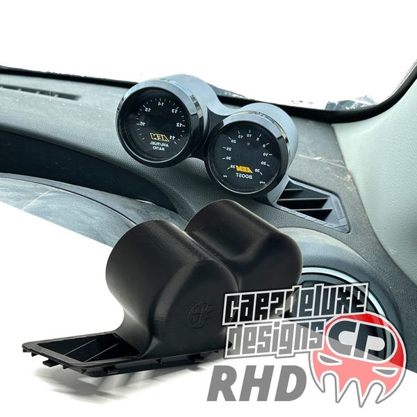 Dual RHD gauge pod mount for 2010-2013 Mazda 3 functional defrost vent