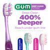 GUM Technique Deep Clean Toothbrush - Compact Soft - Soft Toothbrushes for Adults with Sensitive Gums - Extra Fine Bristles, 3 Count