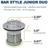 Bar / Prep Sink Junior Duo Stainless Steel Drain Assembly Deep Strainer Basket