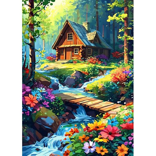 5D Diamond Painting Kits for Adults Beginners forest DIY Diamond Art Kits with Tools Full Drill Round Diamond Dots Craft paint by diamonds Gem Art for Home Wall Decor Gifts (16"x12") (DP1794)