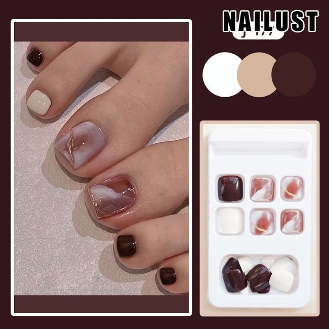 Toe Nails  [Set of 24] Nail Tips Nail Tips Nail Stickers False Nails False Nails Present Paste Nails Peelable Summer Nails Nail Supplies Nail Art Nail Parts NAILUST