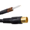 Simple Package Antenna Cable 3C Black Straight - 1 Meter for Connecting TVs and Recorders