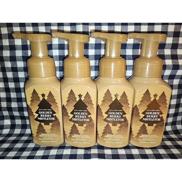 NEW 4-Pack GOLDEN BERRY MISTLETOE Foaming Hand Soap 8.75 oz Bath & Body Works