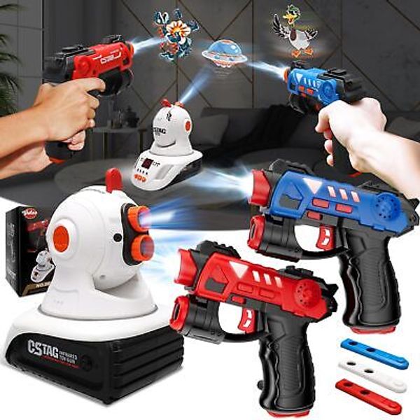 2PCS Infrared Mini Laser Tag Guns Set with Projectors Toy Gifts for Kids Age 3+