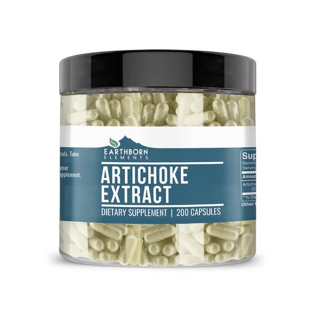 Earthborn Elements Artichoke Extract 200 Capsules, Pure & Undiluted, No Additives