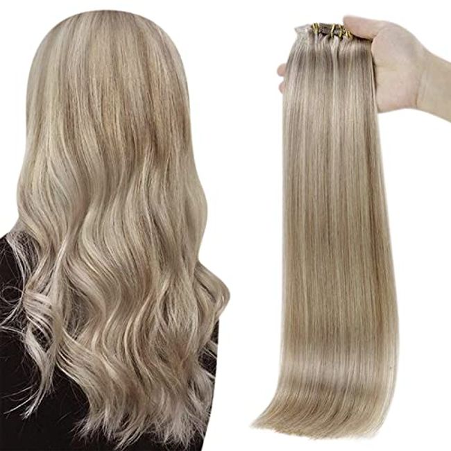 Full Shine Clip in Hair Extensions Straight Black Hair Extensions Remy  Human Hair 100g 18 inch 7 Hair Pieces for Women