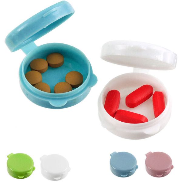 2 Pocket Pill Caddy Travel Plastic Container Medicine Tablet Case Vitamin Holder