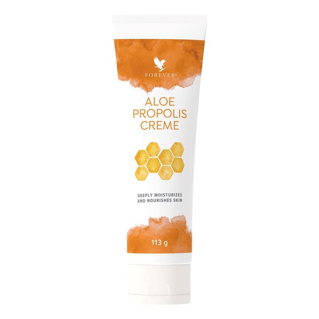 Forever Aloe Propolis Creme (74% Aloe Vera) bei trockener und gereizter Haut, zur pflegenden Unterstützung bei Neurodermitis, Tube (1 x 113 g)