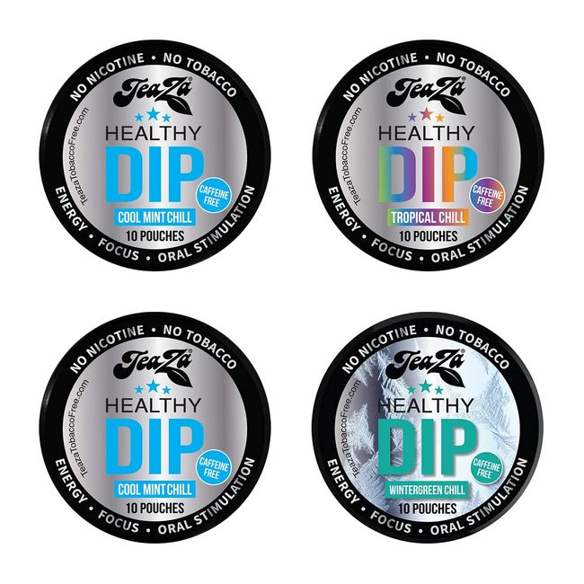 TeaZa Chillax to The MAX Bundle Herbal Snuff - Great Tasting & Refreshing Chewing Alternative - 4 Count