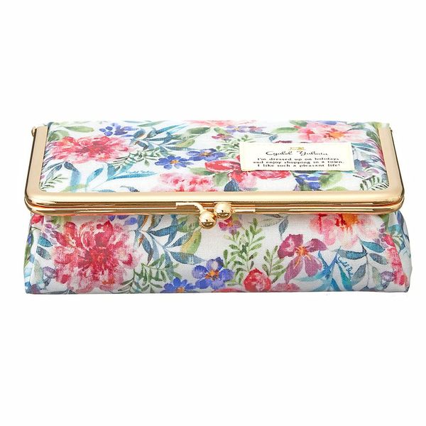 Cosmetic Pouch with Mirror, Stylish, Adult, Cute, Mirror, Freestanding, Box-type, Flower Pattern, Travel Pouch, Made in Japan, LC [Cyalel Yahata] Eternal Pink