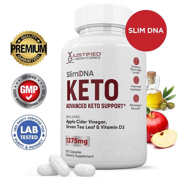 Slim DNA  Keto ACV Pills 1275 MG Stronger Than Gummies Keto Support 1 Bottle