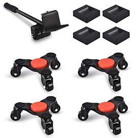 5Pcs/Set Heavy Furniture Mover & Lifter Tool Kit, Assemble Dollies with 360 Rotation Wheels, Up Load 1100lbs, Size: One size, Silver