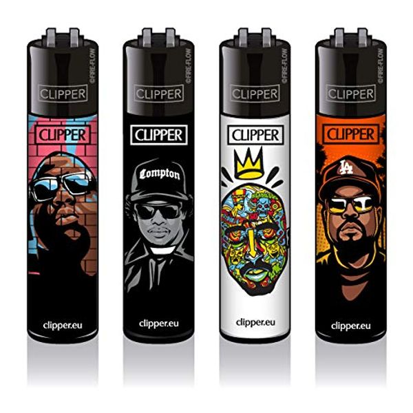 Hip Hop Legends 4 x Clipper Lighters - Rappers Edition