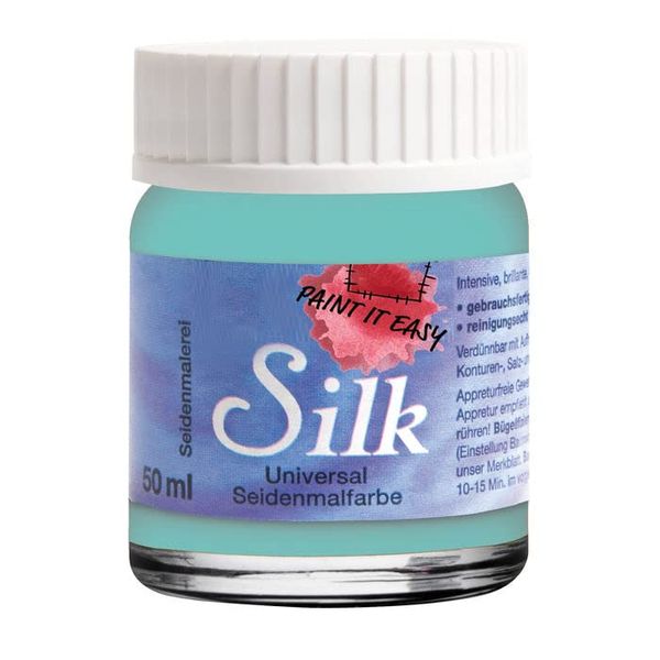 PAINT IT EASY NEU Bügelfarbe/Seidenmalfarbe, 50 ml, Türkisgrün