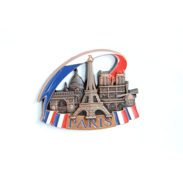 Paris - 3D Metal Fridge Magnet for Kitchen Refrigerator - Unique Stylish Design Holiday Souvenir Gift