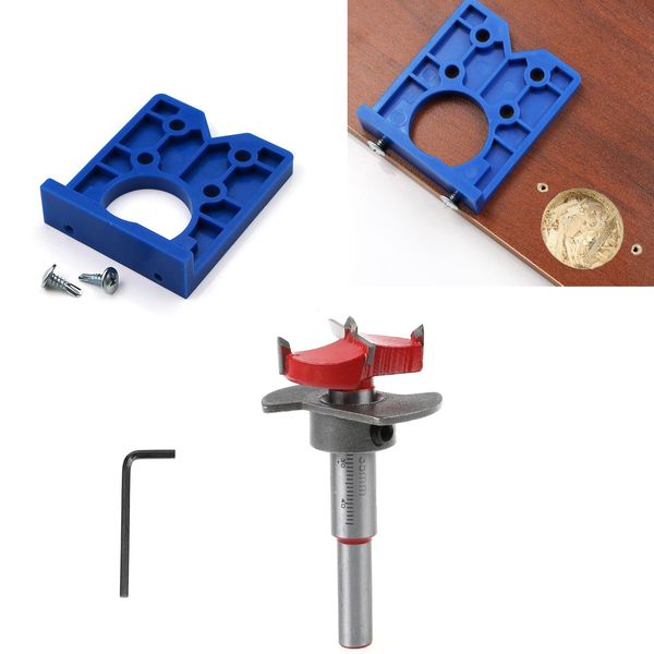 35mm Hinge Cutter, Door Hinge Jig, Hinge Drill Bit, Kitchen Hinge Jig, Cabinet Hinge Jig, Kitchen Door Hinge Jig, Positioner for Woodworking DIY Tools, for Kitchen Cupboard Wood Furniture