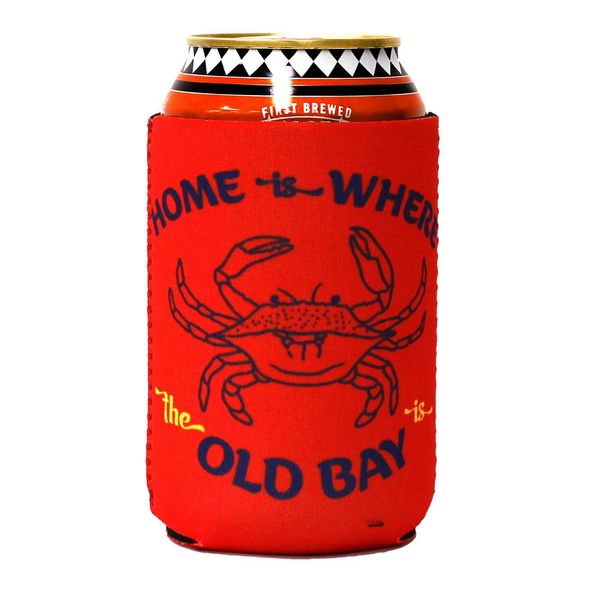 Home Is Where The OLD BAY Is with Crab (Red) / Can Cooler - 10/$6 Each / Red