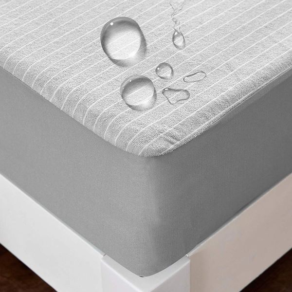 Kumori Fitted Bed Sheet, Waterproof, Washable, Mattress Protector, Mattress Cover, Futon Cover, Nursing Sheet, Bed Wetting, Allergy Prevention, Towel Fabric, 100% Cotton, Single, 39.4 x 78.7 inches (100 x 200 cm), Gray