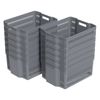 12 Pack Large Plastic Stackable Storage Baskets Organizer Bin for Pantry, Grey