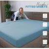 Acrali Home Premium Microfiber fitted sheets (SkyBlue, Microfiber | Super King (200x180+40cm))
