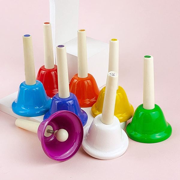 ENNBOM Hand Bell Shake 8 Notes Diatonic Metal Hand Bell Kit Rhythm