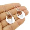 Solid Sterling 925 Polished Silver Mobius Circle Drop Earrings