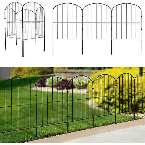 10PCS Decorative Metal Garden Fence Panel  Rustproof Wrought Iron Garden Fence