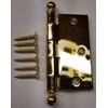 Lacquered Polished Brass Door & Window Hinge 3.5" X 3.5" Inch Architectural G...