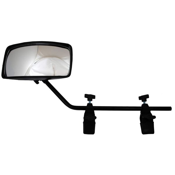 Attwood 13066-7 Universal Adjustable Clamp-On Water Ski Rear View Boat Mirror, Black