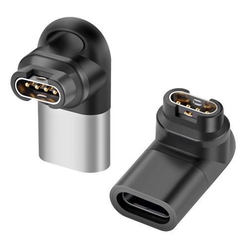 ELUTENG 2-Pack L-Shaped USB Type C Smart Watch Converter Adapter Strap Anti-lost Charger for Garmin Fast Charging Stable Charge Garmin Micro Plug