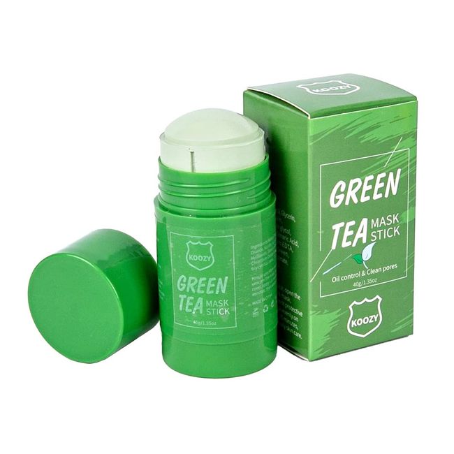 Koozy Green Tea Mask Stick - Deep Clean Oil Control Cleansing, Moisturizing, Skin Brightening, Blackhead Remover with Green Tea Extract For All Skin Types of Men and Women