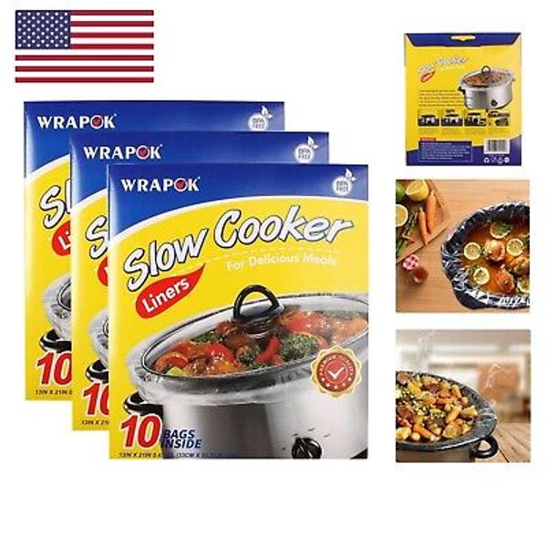 Slow Cooker Liners Kitchen Disposable Cooking Bags BPA Free for Oval or Round...