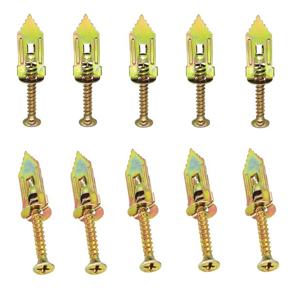 Gad2go 30 Pcs Hammer Drive Anchor Drywall Self Drilling Anchor Screws Kit for Plated Plasterboard Fixings Driva Plasterboard Wall Plugs-Metal Self-Drilling Anchor