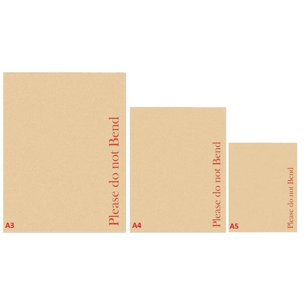 A3 A4 A5 Brown Cardboard Envelopes Hardboard Envelope Manilla Please Do Not Bend Printed (10, A4)