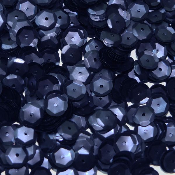 10mm Cup Sequins Navy Matte Metallic Medium Hole Made in USA