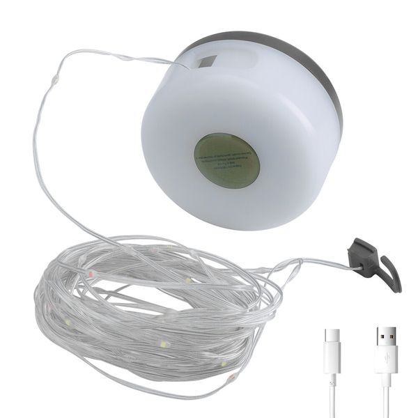 8m Outdoor Portable Waterproof Camping String Lights Stowable String Light
