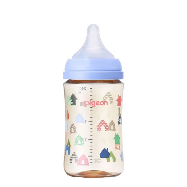 Pigeon Nursing Bottle, House, 8.1 fl oz (240 ml), 3+ Months, Made with PPSU, Blue