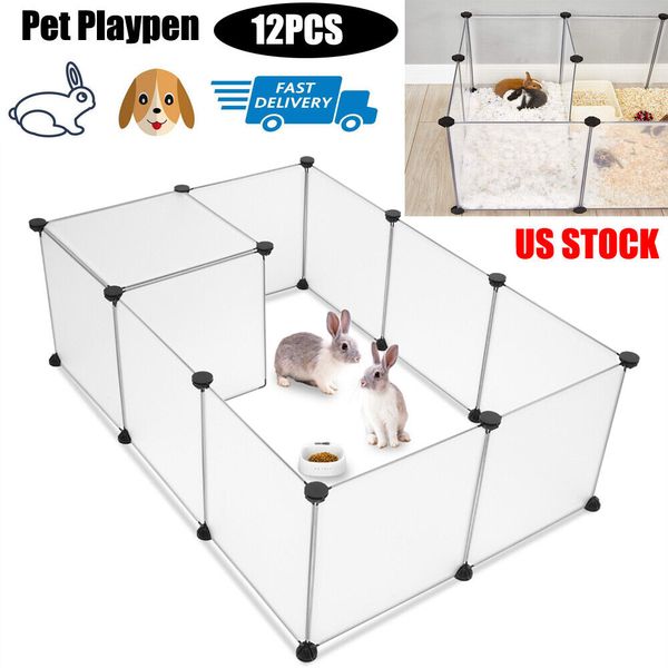 12Pc DIY Pet Playpen Enclosure Fence for Small Animals,Guinea Pigs Hamsters Cage