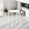 Stackable Round Stool – Sturdy Metal Frame & Plastic Seat | Space-Saving, Lightweight & Durable | Ideal for Home, Kitchen & Office – White