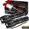 Victoper 2000 Lumens LED Flashlights 2-Pack 5 Modes Waterproof Zoomable Outdoor 