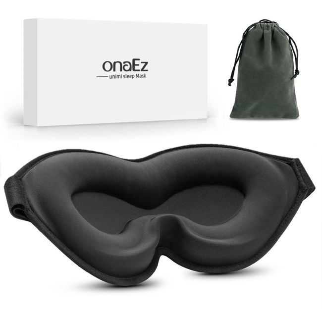 onaEz Sleep Mask, Super Soft Comfort Milk Ice Silk Sleep Masks 3D Contoured Cup Blindfold Eye Mask Concave Molded Light Blocking Eye Cover for Travel, Yoga, Nap, All Night Sleeping