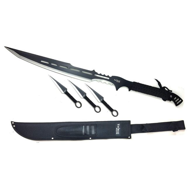  Snake Eye Tactical Ninja Sword and Kunai/Throwing Knife Set  with Sheath (RD) : Sports & Outdoors
